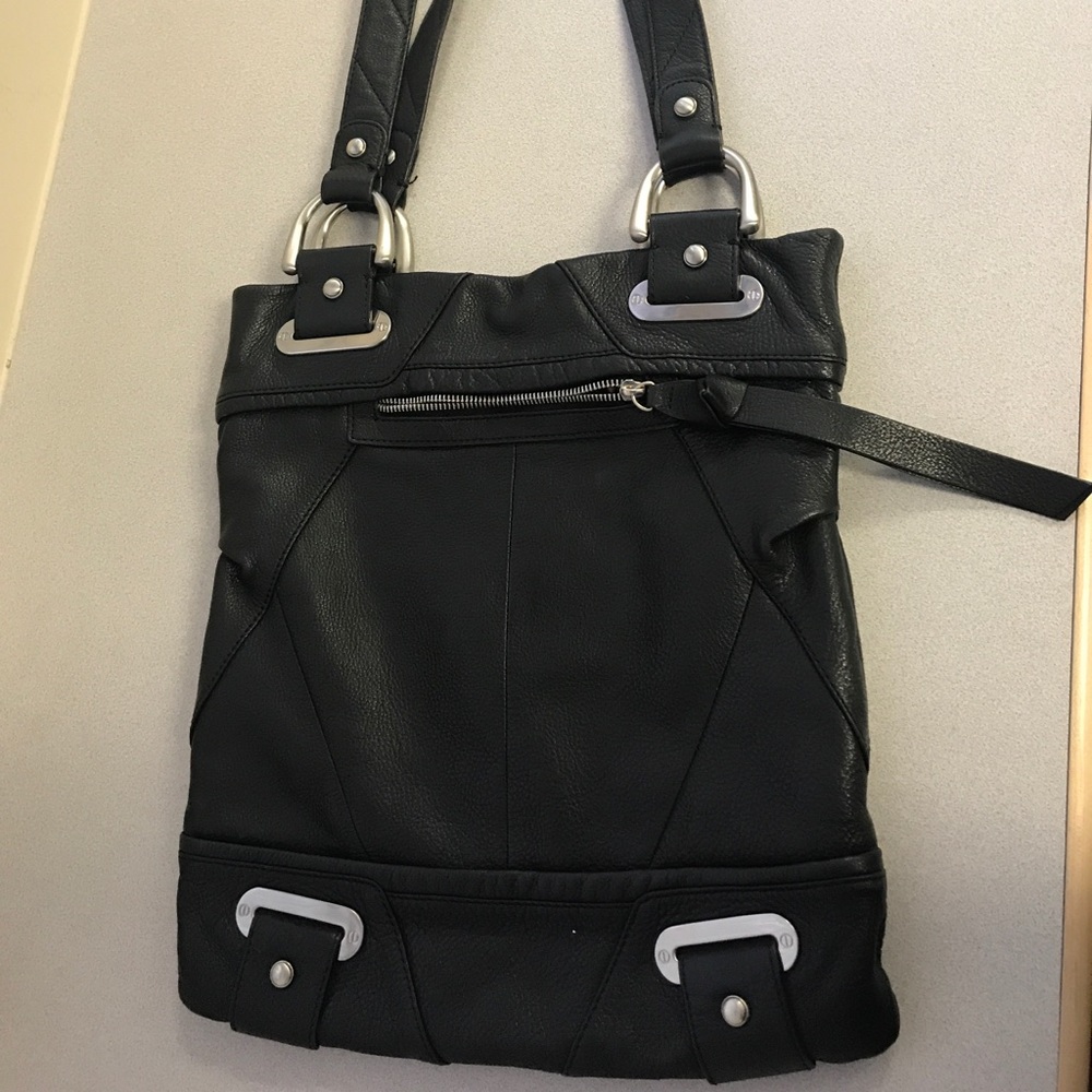 Black leather purse